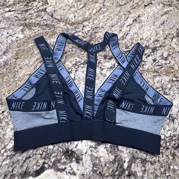 Nike Indy Light Support Training Sports Bra Size Medium gray black - Picture 5 of 5
